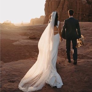 Wedding cathedral veil cream white